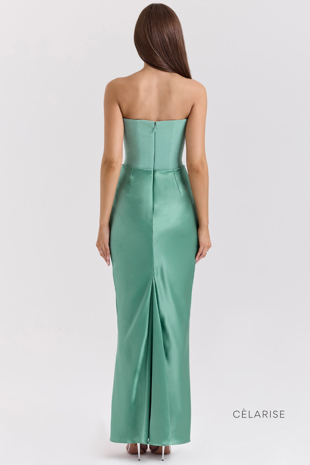 Celarise Annalisa Straplez Uzun Elbise | Verde esmeralda-PP | Verde esmeralda-P | Verde esmeralda-M | Verde esmeralda-G