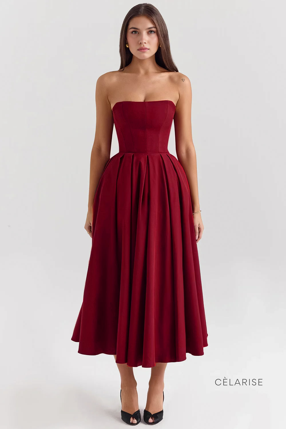 Celarise Arlee Bustiyer Mini Elbise | Marsala-PP | Marsala-P | Marsala-M | Marsala-G