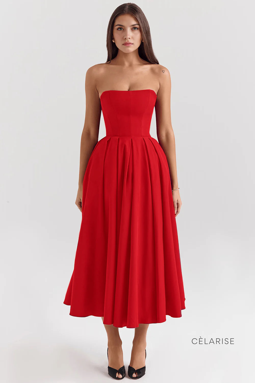 Celarise Arlee Bustiyer Mini Elbise | Kirmizi-PP | Kirmizi-P | Kirmizi-M | Kirmizi-G