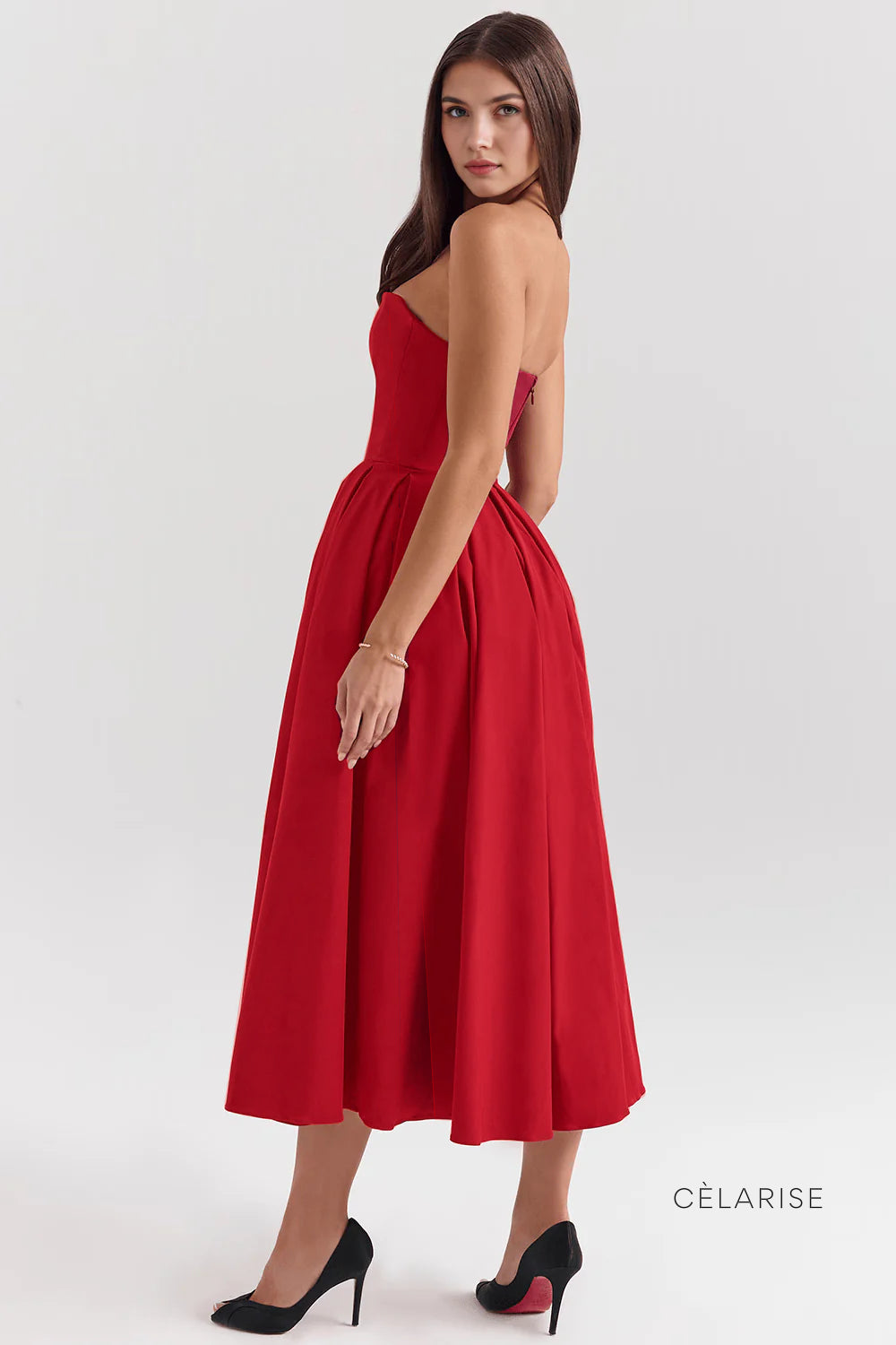 Celarise Arlee Bustiyer Mini Elbise | Kirmizi-PP | Kirmizi-P | Kirmizi-M | Kirmizi-G