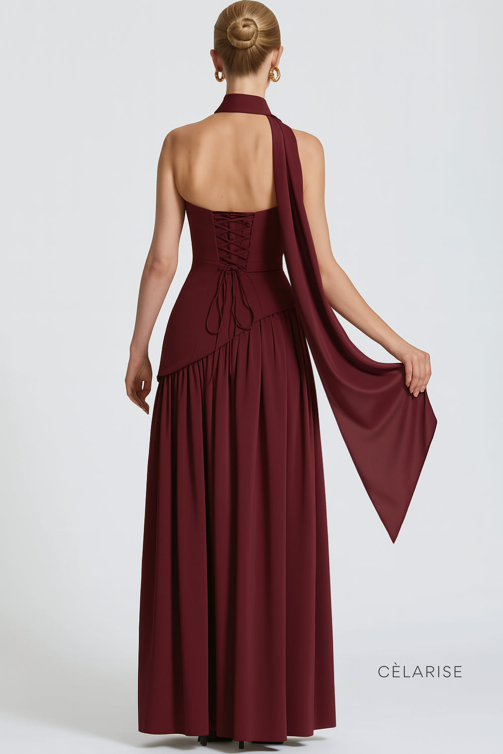 Celarise Aubriee Uzun Kollu Asimetrik Elbise | Fistik yesili-PP | Fistik yesili-P | Fistik yesili-M | Fistik yesili-G