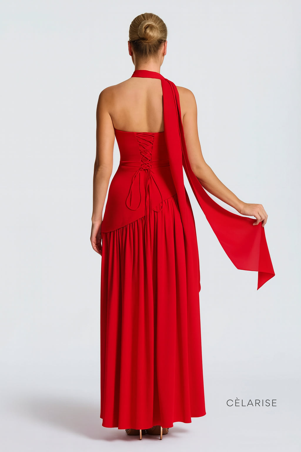 Celarise Aubriee Uzun Kollu Asimetrik Elbise | Pembe-PP | Pembe-P | Pembe-M | Pembe-G