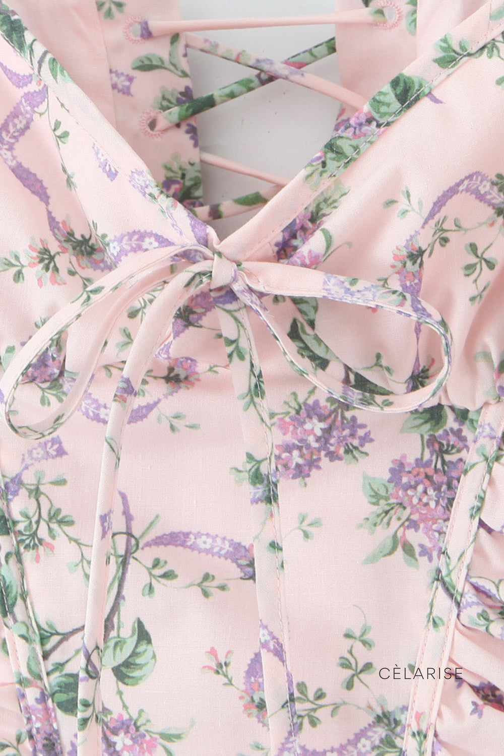 Celarise Cailin Cicekli Mini Bustiyer Elbise | Rosa floral-PP | Rosa floral-P | Rosa floral-M | Rosa floral-G