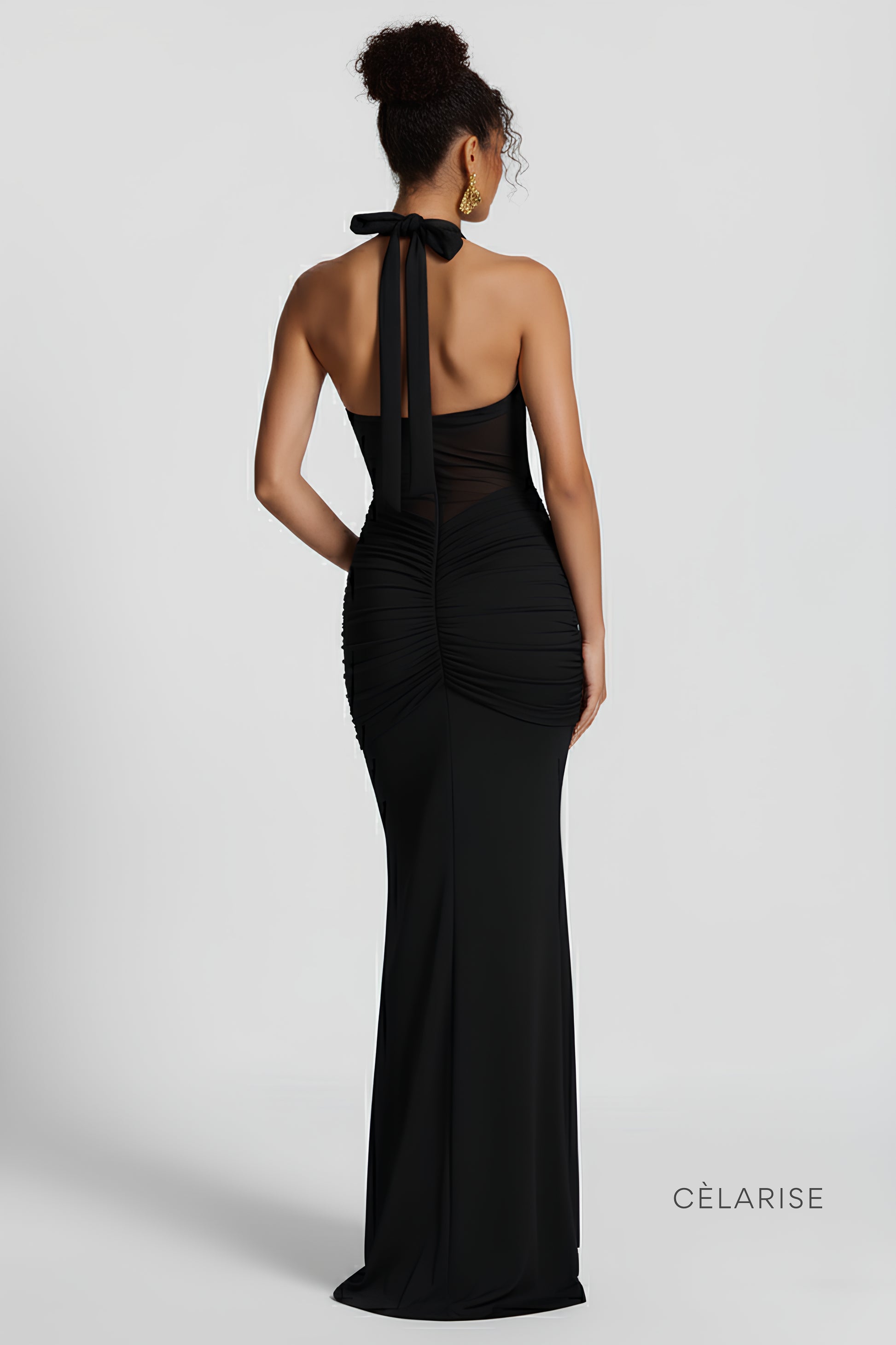 Celarise Cordelia File Detayli Uzun Elbise | Siyah-PP | Siyah-P | Siyah-M | Siyah-G