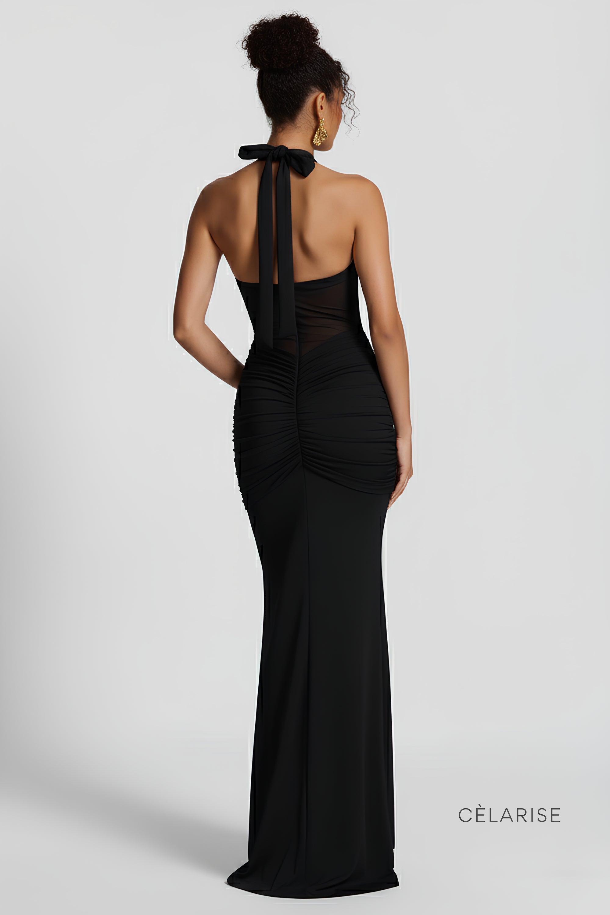 Celarise Cordelia File Detayli Uzun Elbise | Siyah-PP | Siyah-P | Siyah-M | Siyah-G