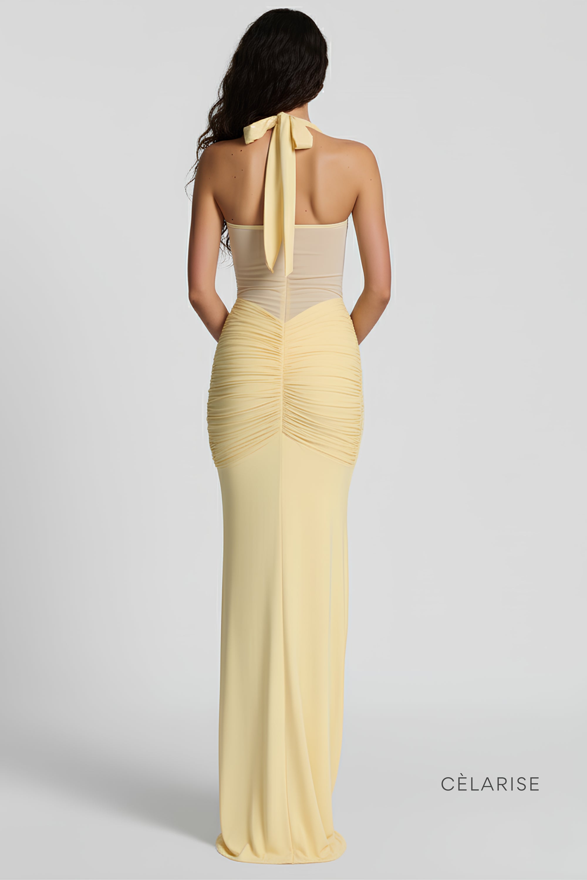 Celarise Cordelia File Detayli Uzun Elbise | Sari-PP | Sari-P | Sari-M | Sari-G