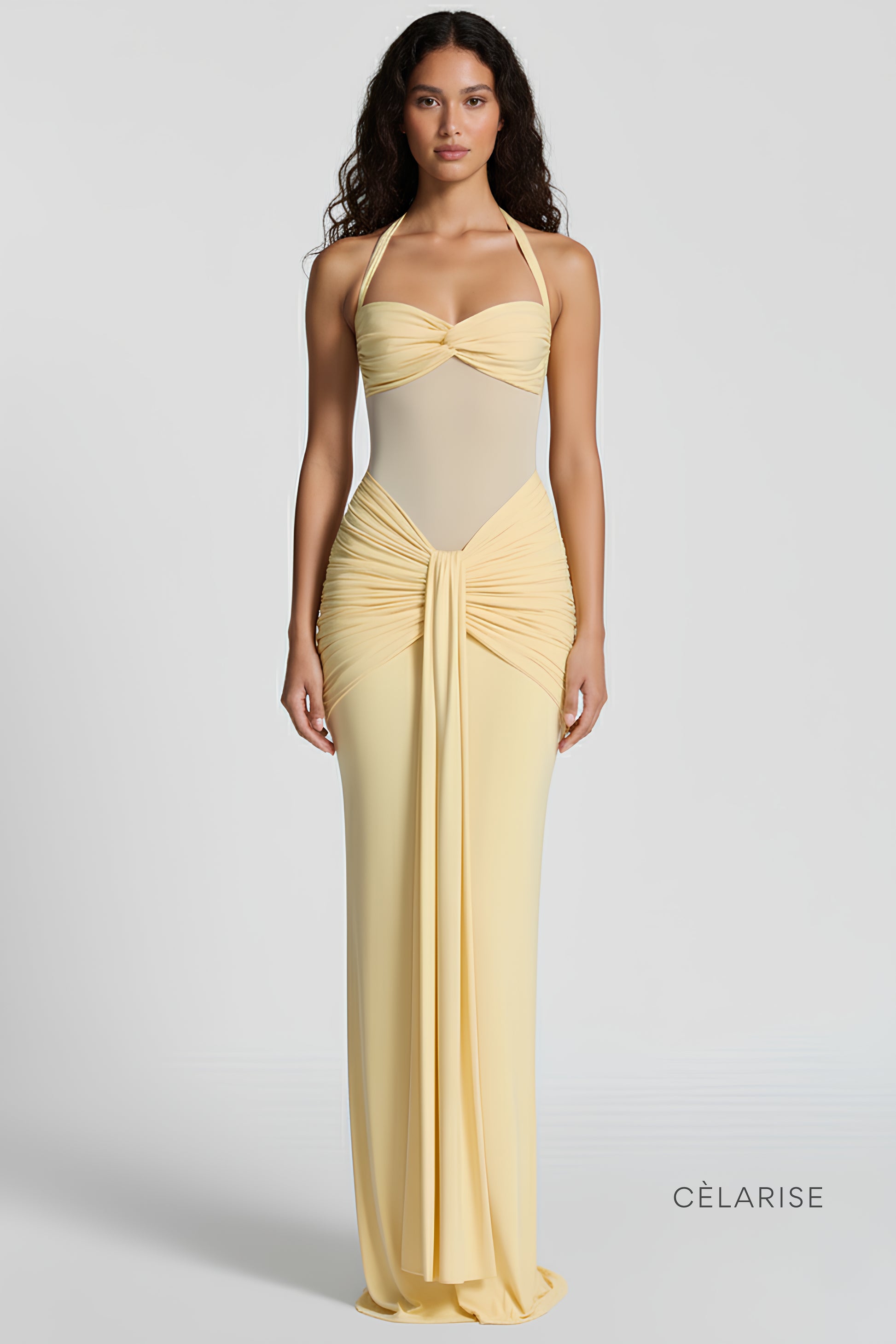 Celarise Cordelia File Detayli Uzun Elbise | Sari-PP | Sari-P | Sari-M | Sari-G