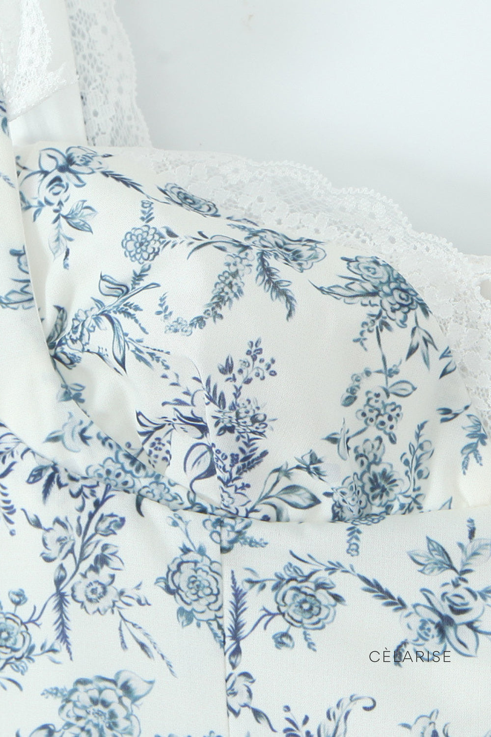 Celarise Elspeth Cicekli Dantelli Mini Elbise | Azul floral-PP | Azul floral-P | Azul floral-M | Azul floral-G