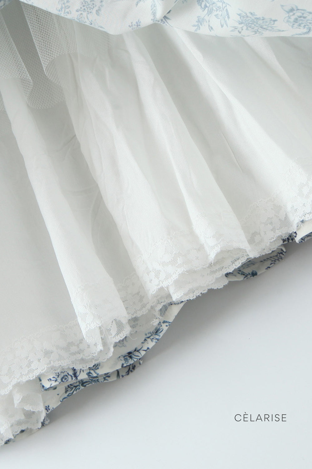 Celarise Elspeth Cicekli Dantelli Mini Elbise | Azul floral-PP | Azul floral-P | Azul floral-M | Azul floral-G