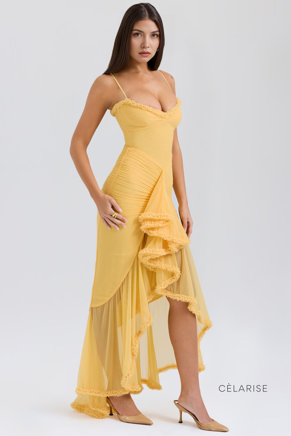 Celarise Giovanna Boyun Dekolteli Maxi Elbise | Macenta-PP | Macenta-P | Macenta-M | Macenta-G