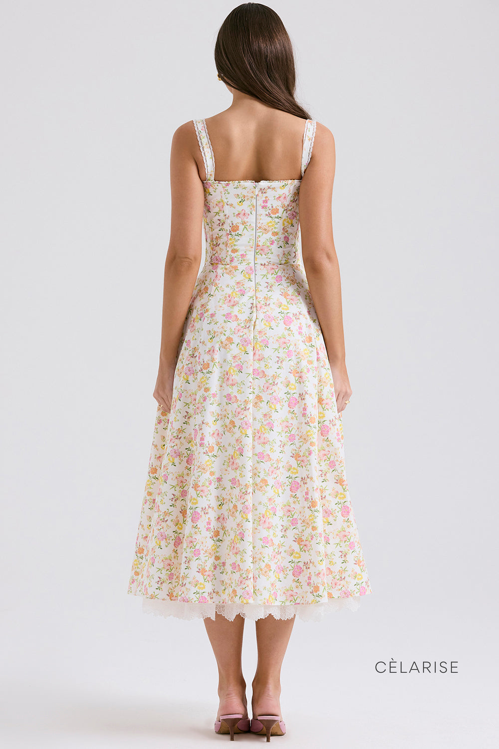 Celarise Grace Dantelli Bustiyer Mini Elbise | Branco tropical-PP | Branco tropical-P | Branco tropical-M | Branco tropical-G | Branco tropical-GG