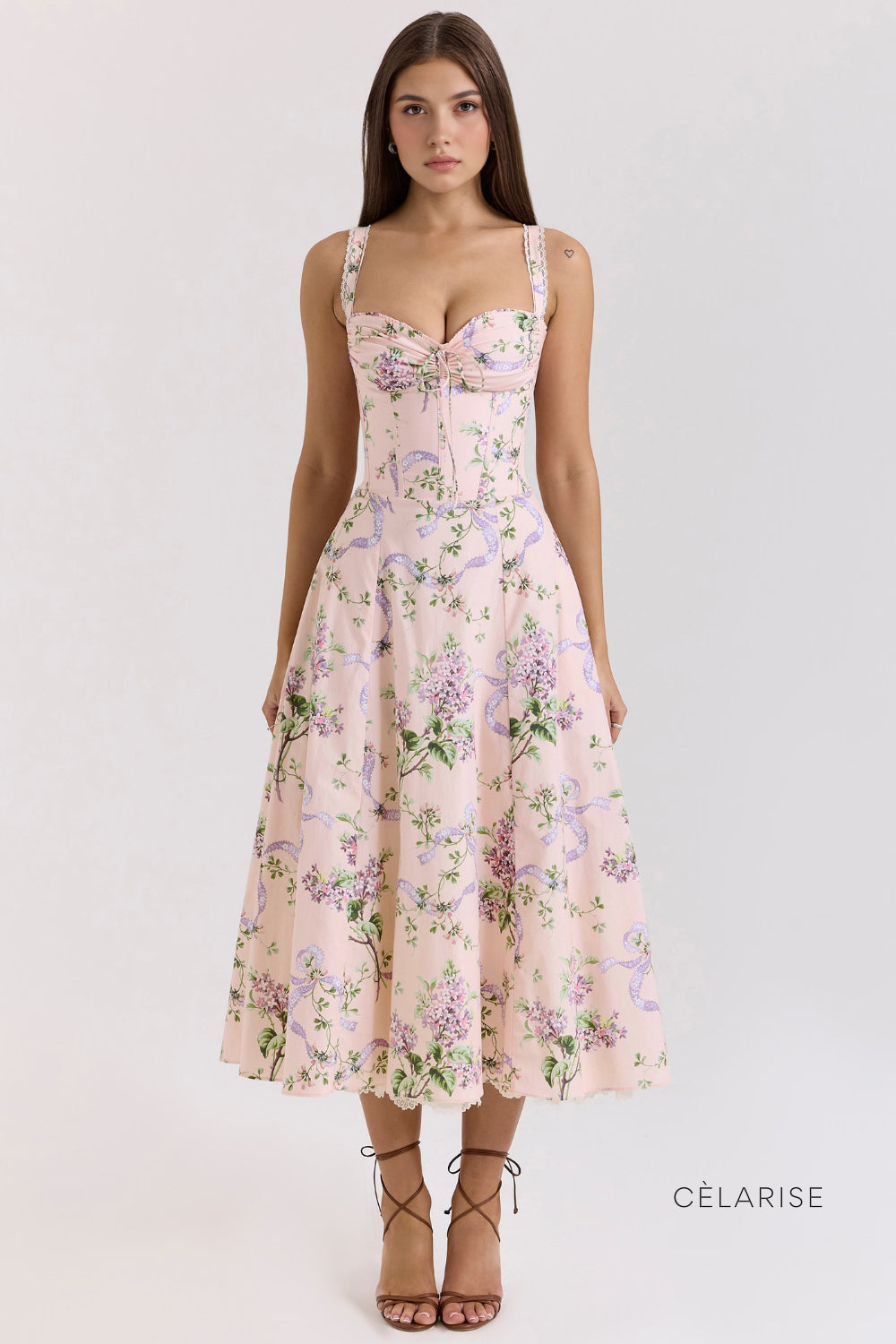 Celarise Grace Dantelli Bustiyer Mini Elbise | Mor-PP | Mor-P | Mor-M | Mor-G | Mor-GG