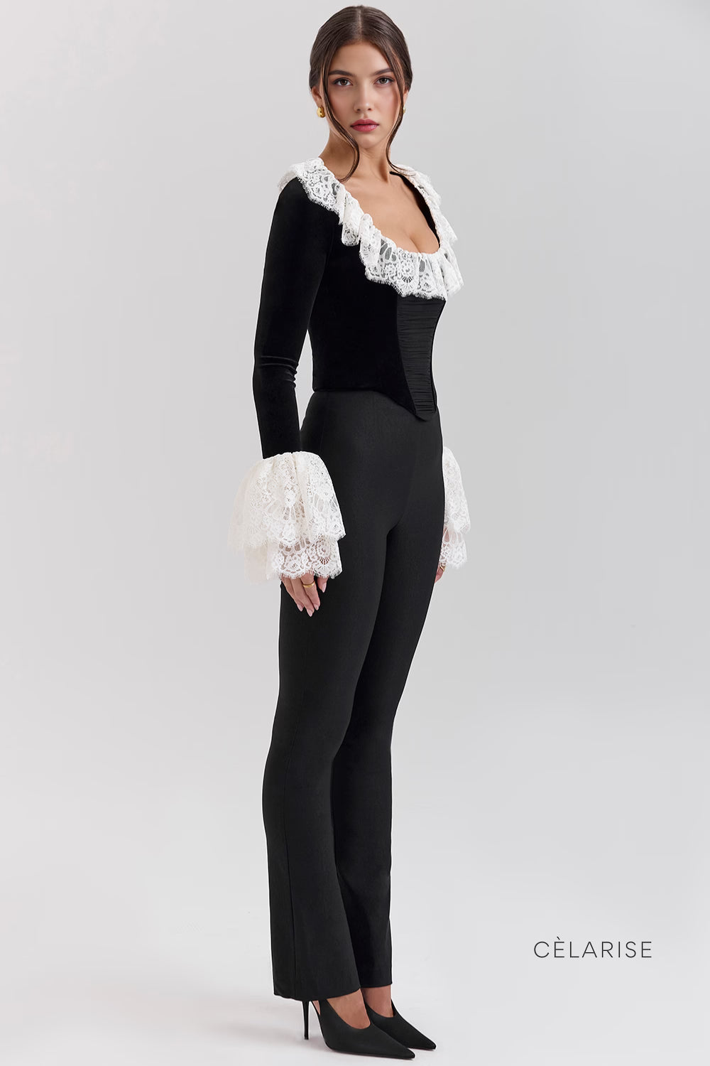 Celarise Haisley Kadife Korse Ust | Preto-PP | Preto-P | Preto-M | Preto-G