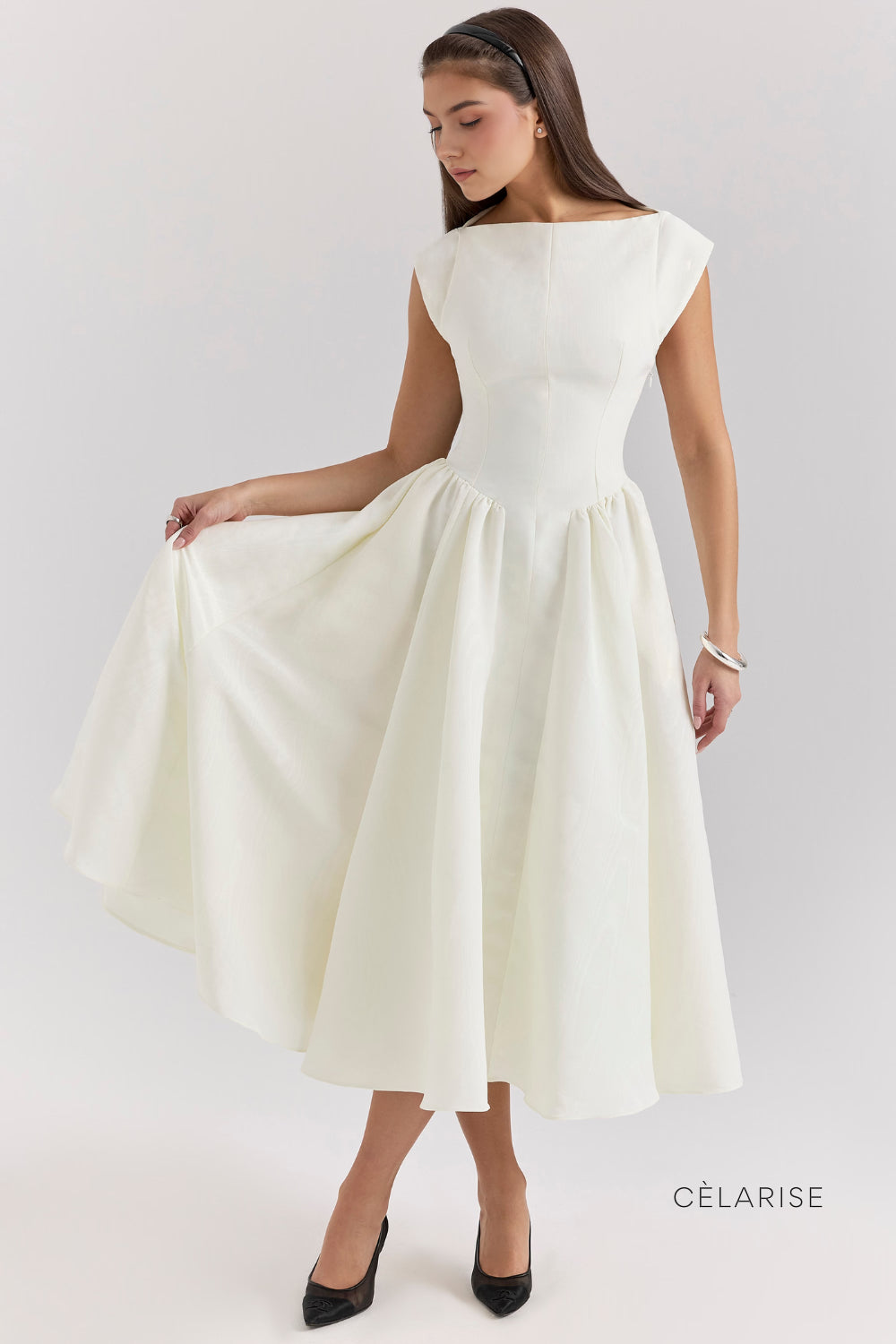 Celarise Harmonii Kare Yaka Midi Elbise | 3224 | 3225 | 3226 | 3227