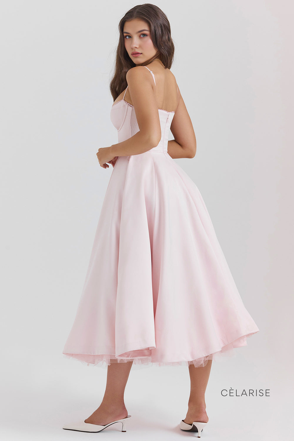 Celarise Ily Korsajli Saten Midi Elbise | Bordo-PP | Bordo-P | Bordo-M | Bordo-G | Bordo-GG