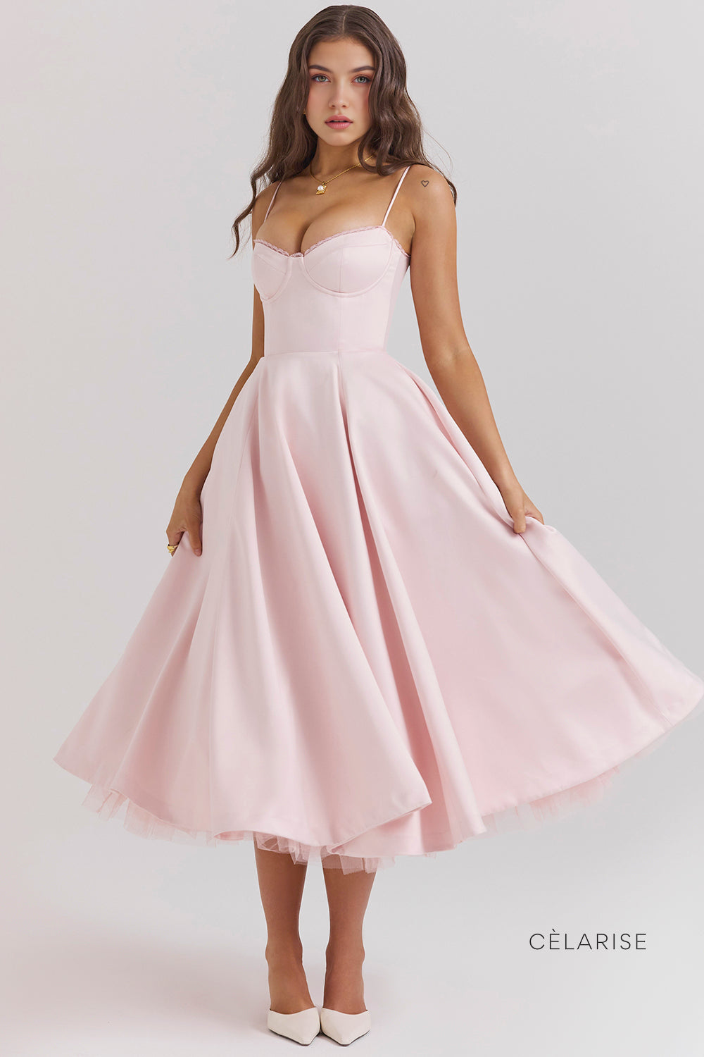 Celarise Ily Korsajli Saten Midi Elbise | Bordo-PP | Bordo-P | Bordo-M | Bordo-G | Bordo-GG