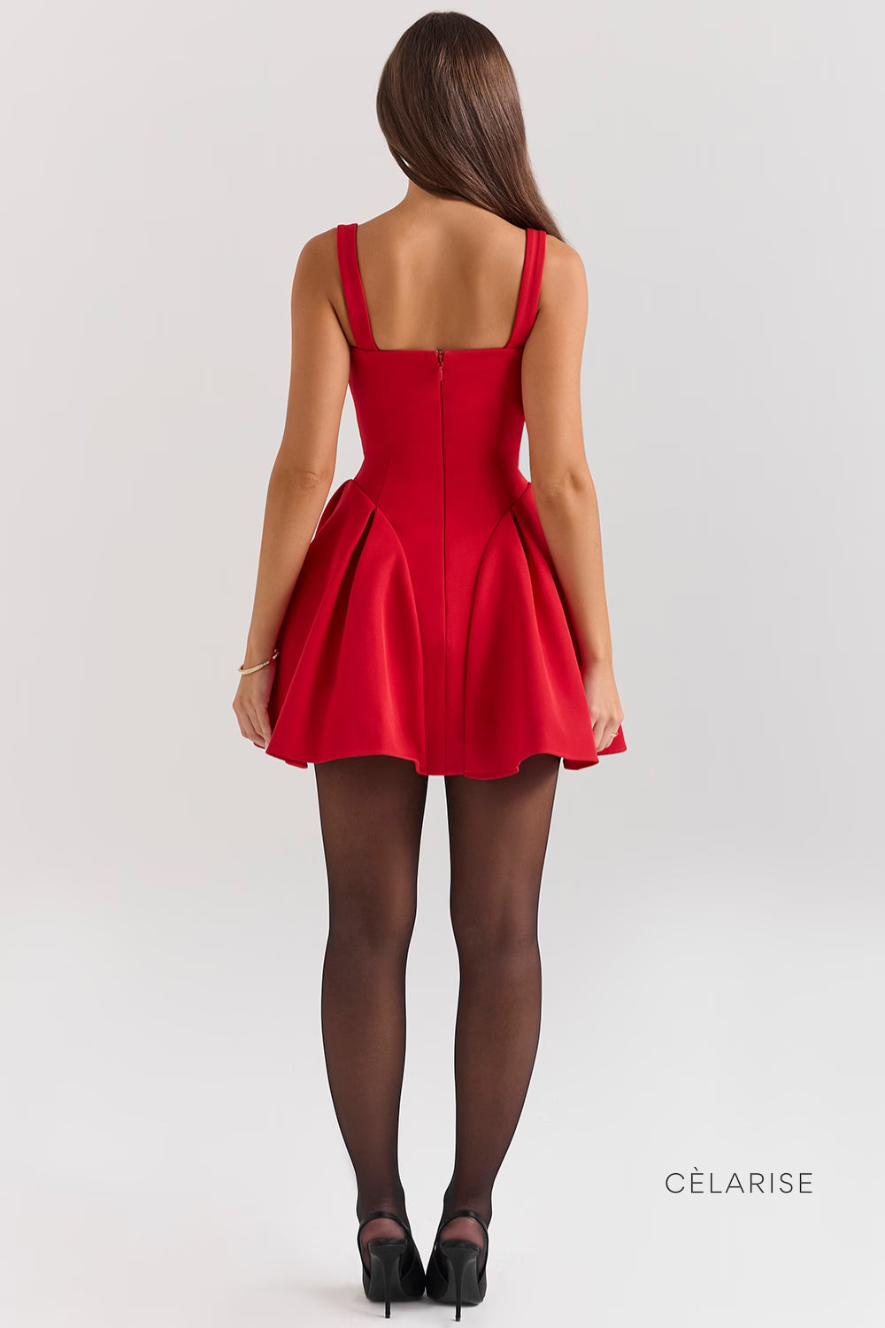 Celarise Inayah Buzgulu Askili Mini Elbise | Vermelho-PP | Vermelho-P | Vermelho-M | Vermelho-G