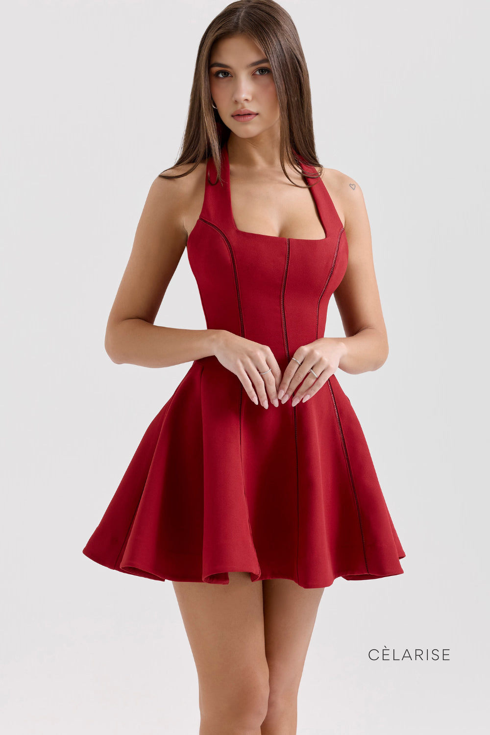 Celarise Jayana Buzgulu Mini Elbise | Vermelho-PP | Vermelho-P | Vermelho-M | Vermelho-G