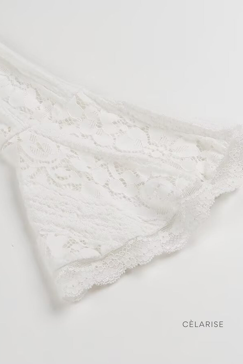 Celarise Jordin Dantel Firfir Mini Elbise | Branco-PP | Branco-P | Branco-M | Branco-G