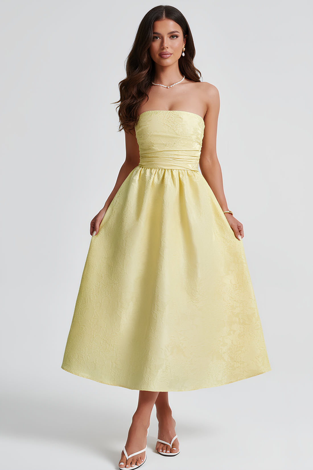 Celarise Kelsey Bustiyer Midi Elbise | Sari-PP | Sari-P | Sari-M | Sari-G