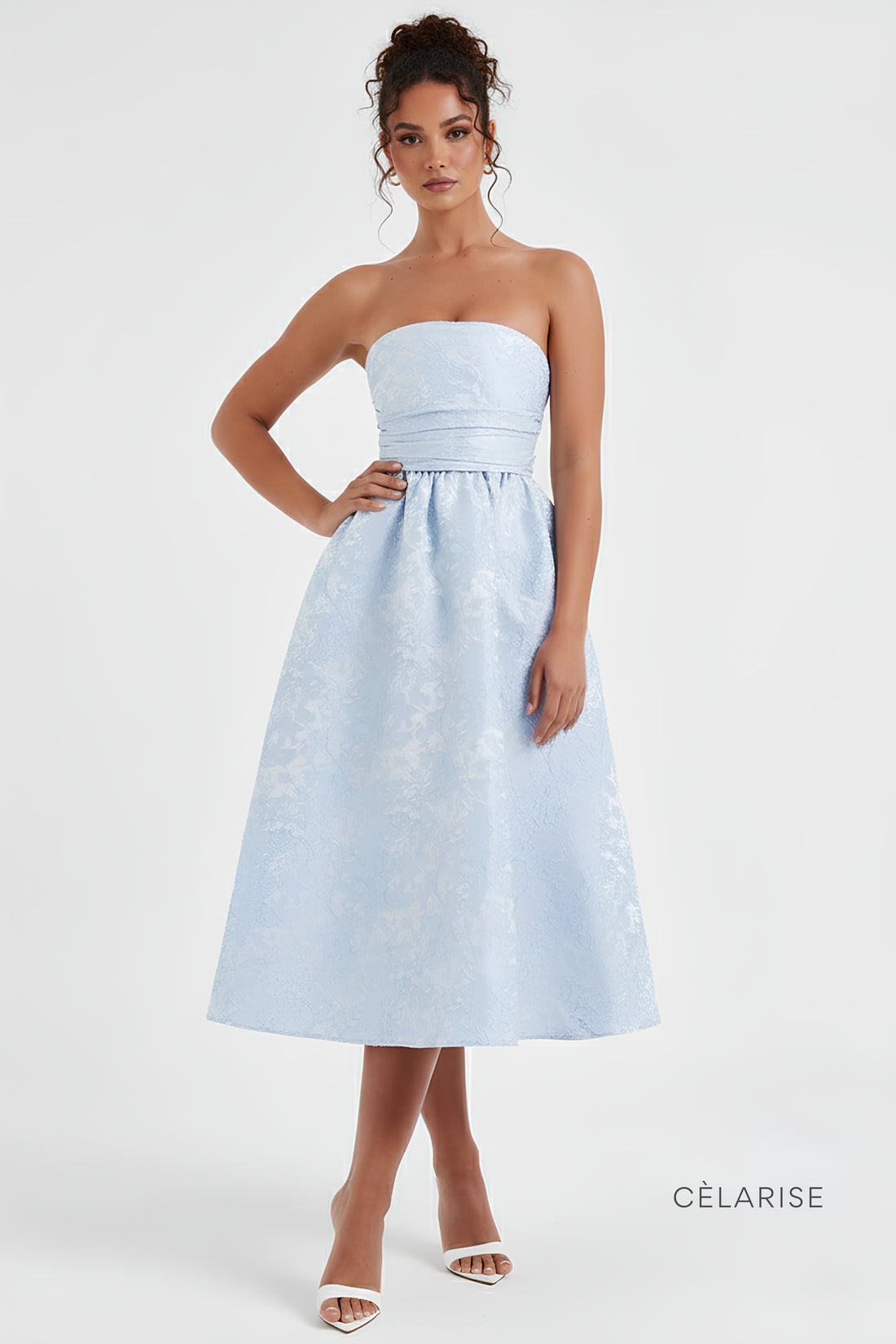 Celarise Kelsey Bustiyer Midi Elbise | Mavi-PP | Mavi-P | Mavi-M | Mavi-G