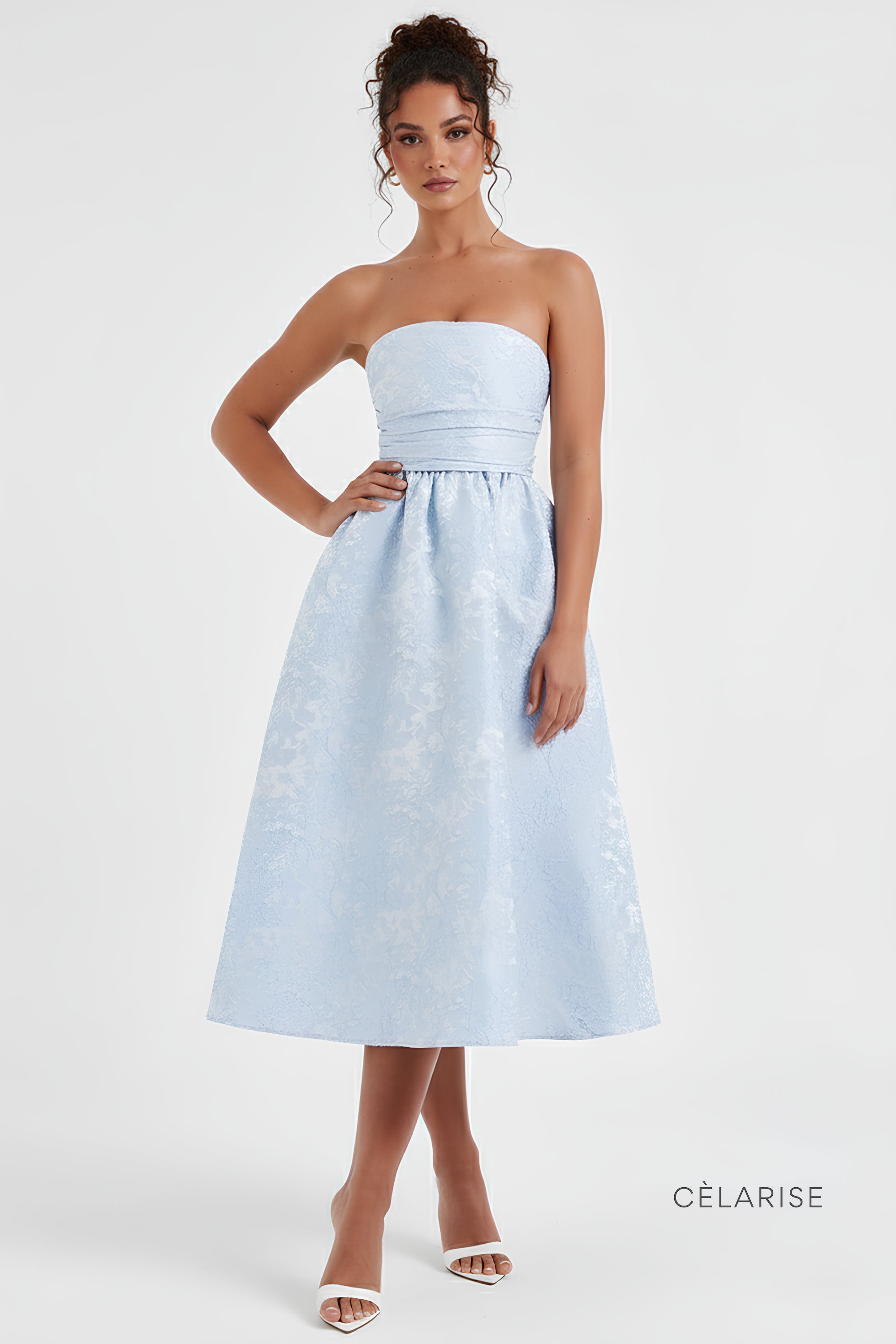 Celarise Kelsey Bustiyer Midi Elbise | Mavi-PP | Mavi-P | Mavi-M | Mavi-G