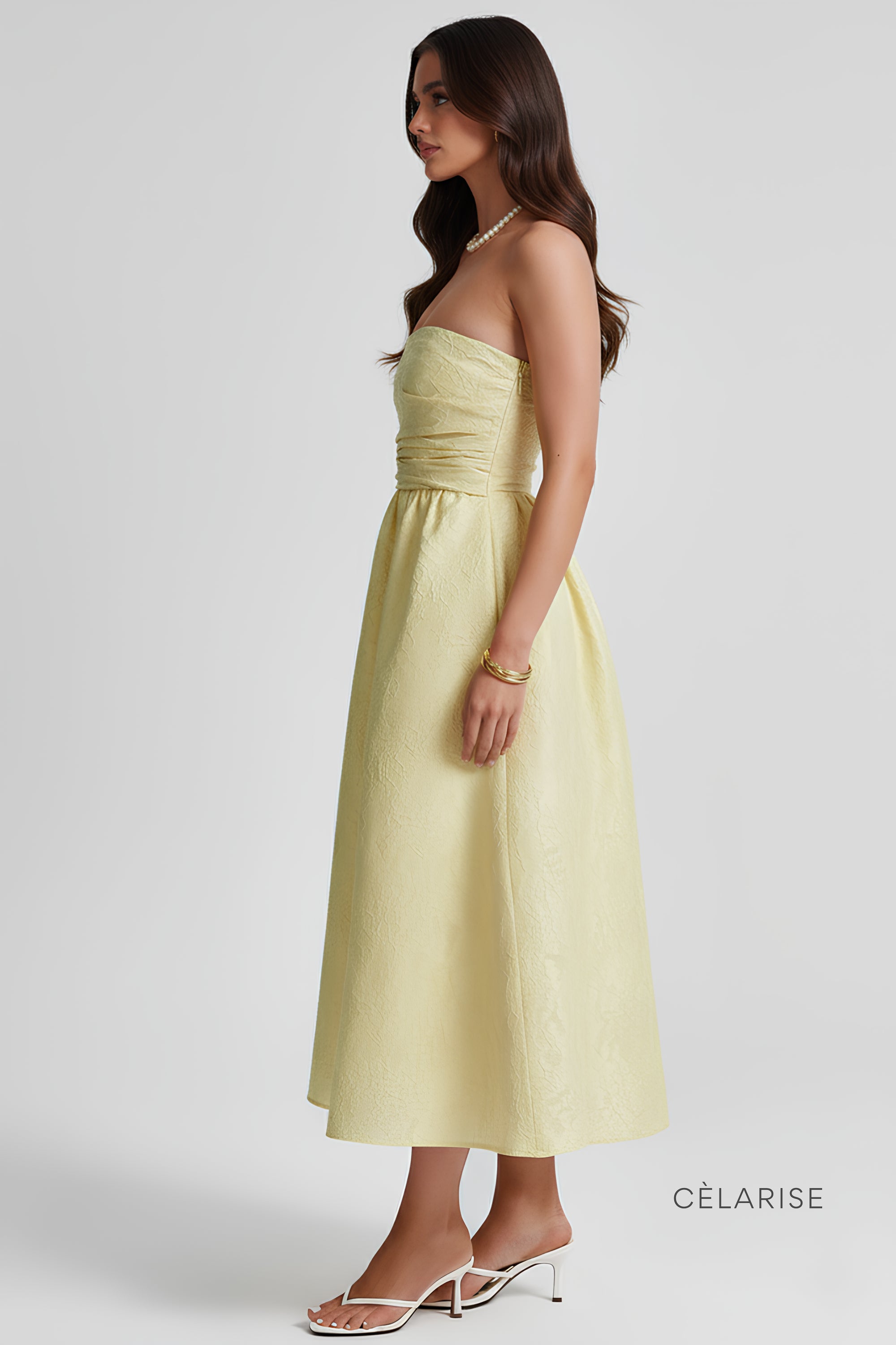 Celarise Kelsey Bustiyer Midi Elbise | Sari-PP | Sari-P | Sari-M | Sari-G