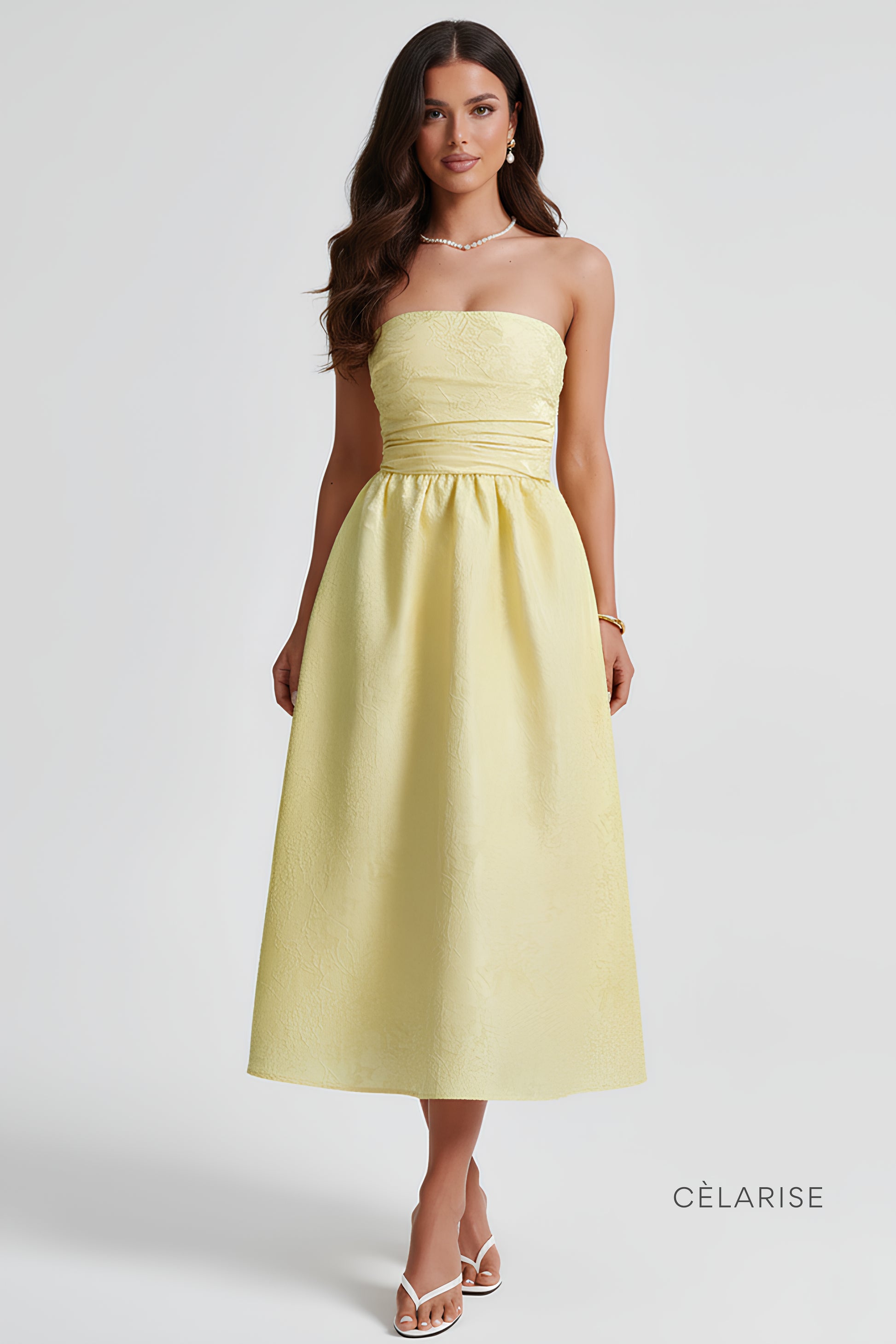 Celarise Kelsey Bustiyer Midi Elbise | Sari-PP | Sari-P | Sari-M | Sari-G