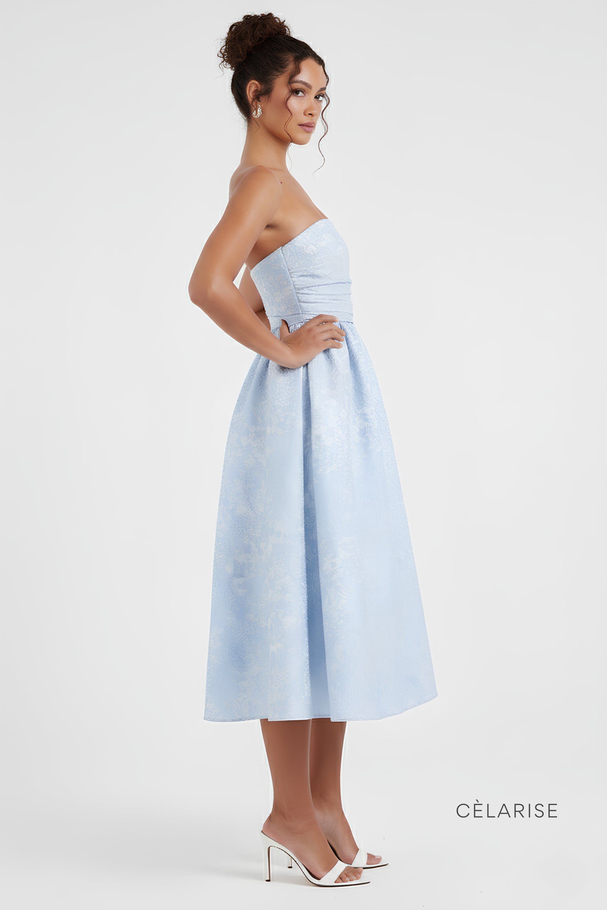 Celarise Kelsey Bustiyer Midi Elbise | Mavi-PP | Mavi-P | Mavi-M | Mavi-G