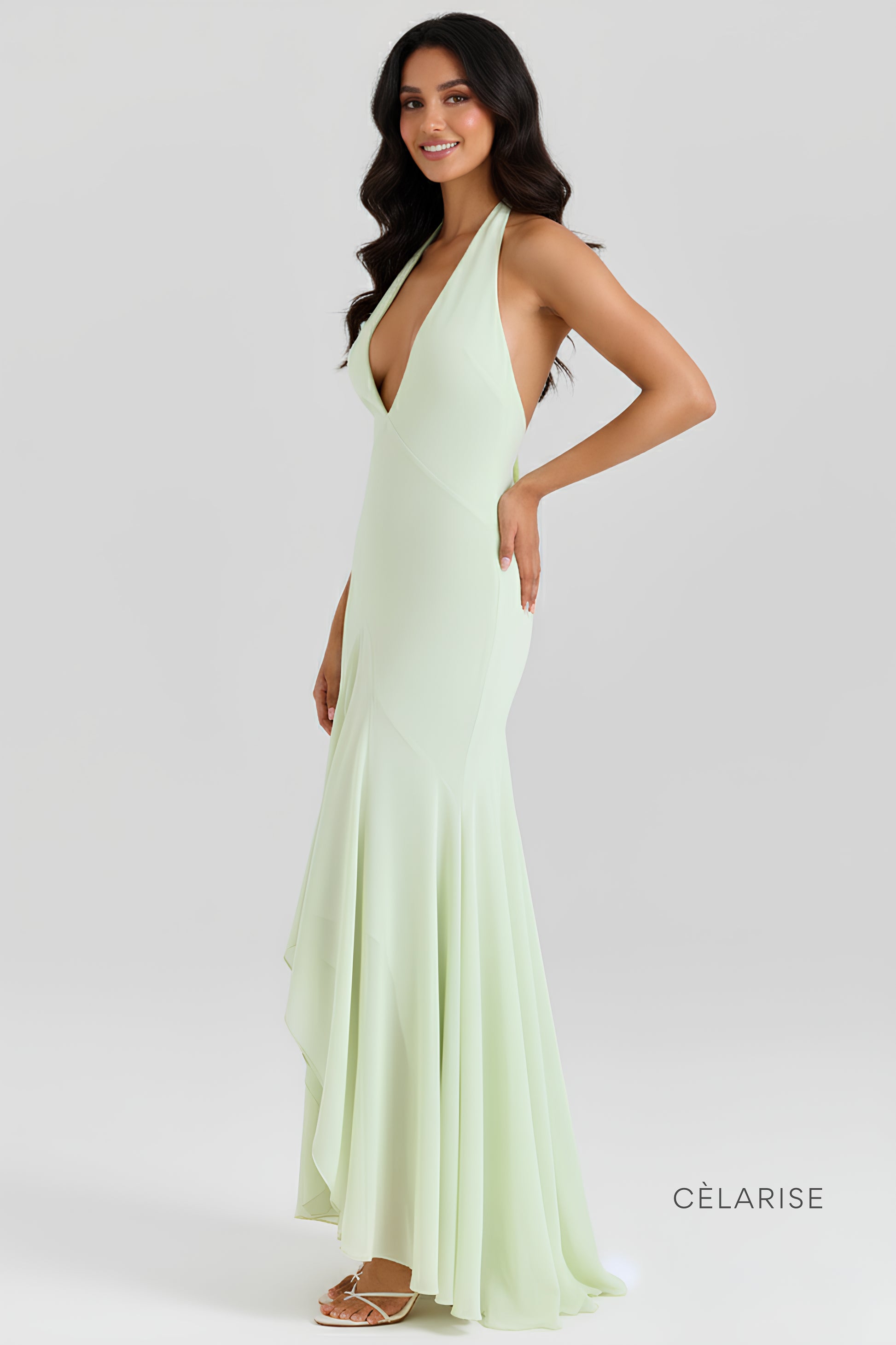 Celarise Kennady Sirt Dekolteli Maksi Elbise | Fistik yesili-PP | Fistik yesili-P | Fistik yesili-M | Fistik yesili-G