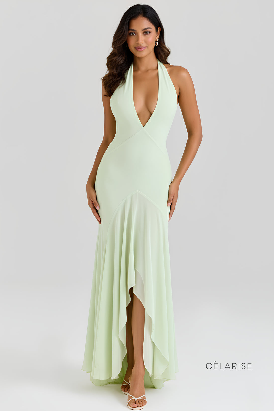 Celarise Kennady Sirt Dekolteli Maksi Elbise | Fistik yesili-PP | Fistik yesili-P | Fistik yesili-M | Fistik yesili-G