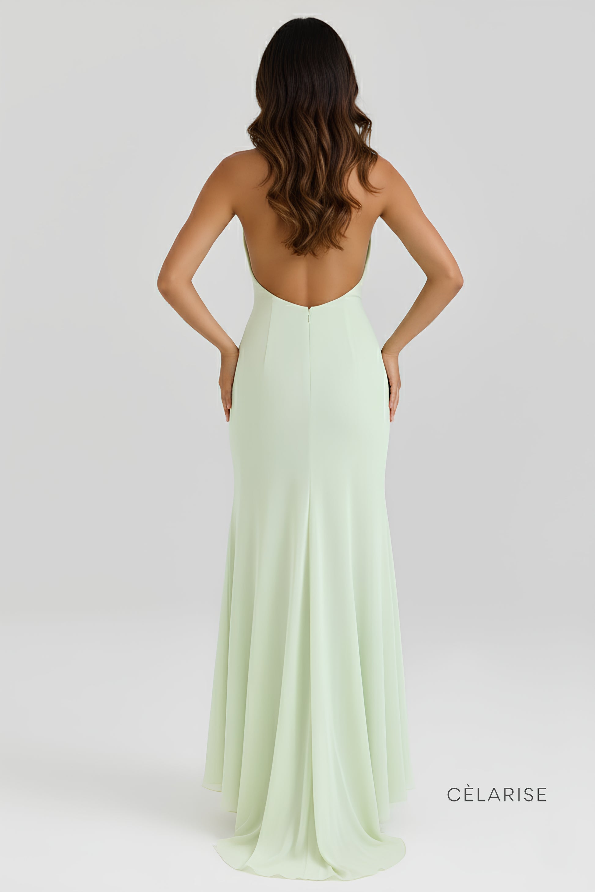 Celarise Kennady Sirt Dekolteli Maksi Elbise | Fistik yesili-PP | Fistik yesili-P | Fistik yesili-M | Fistik yesili-G