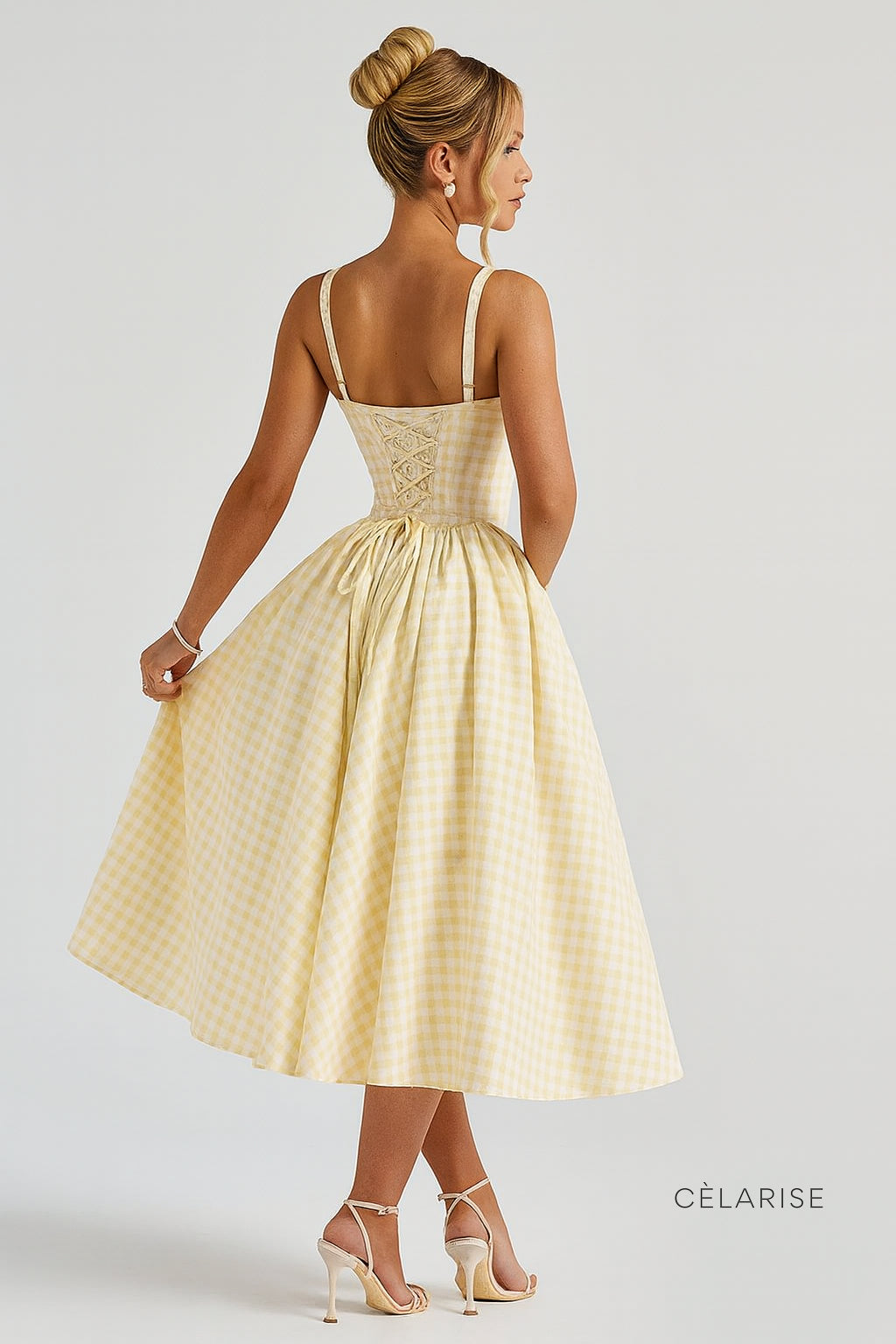 Celarise Meira Bustiyer Ekose Midi Elbise | 2643 | 2644 | 2645 | 2646