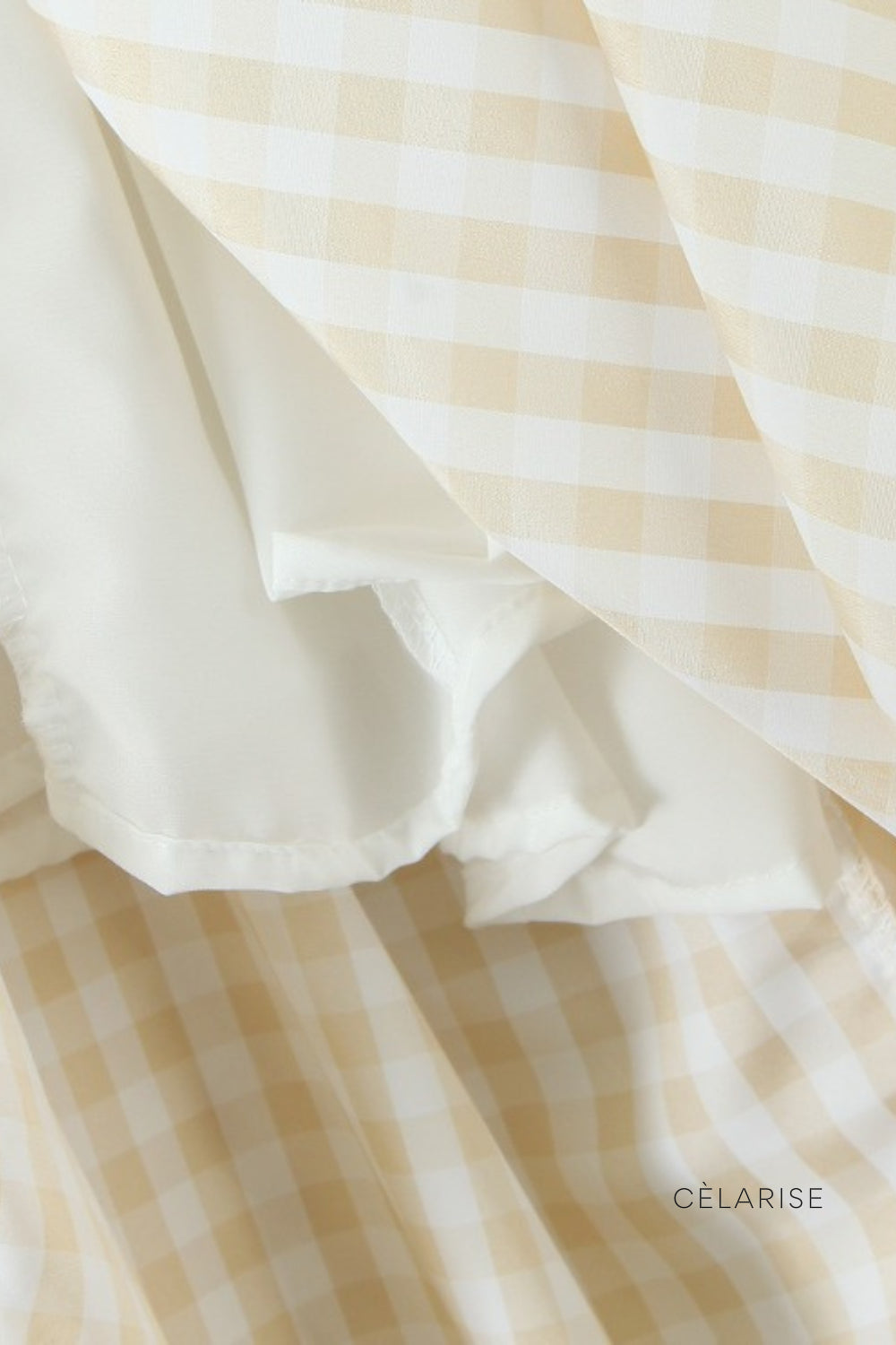 Celarise Meira Bustiyer Ekose Midi Elbise | Amarelo-PP | Amarelo-P | Amarelo-M | Amarelo-G