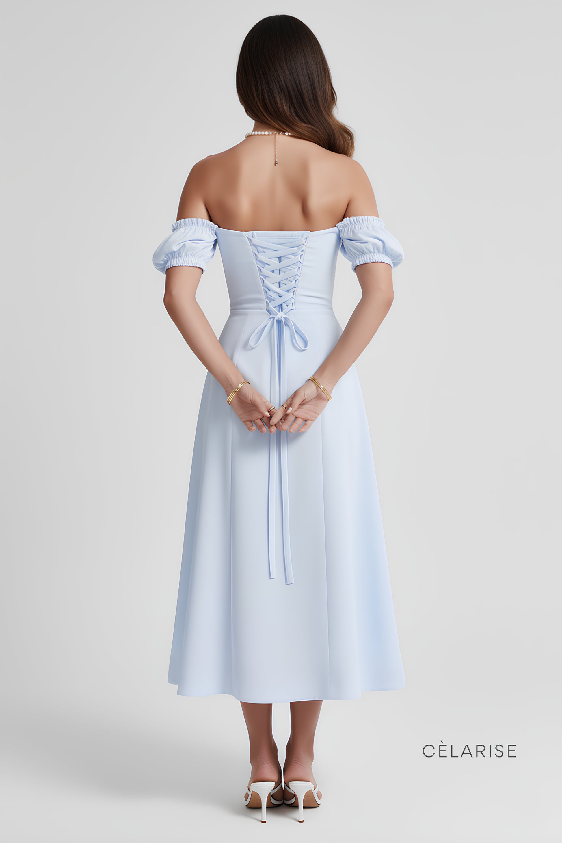 Celarise Mikaela Korse Siluet Midi Elbise | Mavi-PP | Mavi-P | Mavi-M | Mavi-G