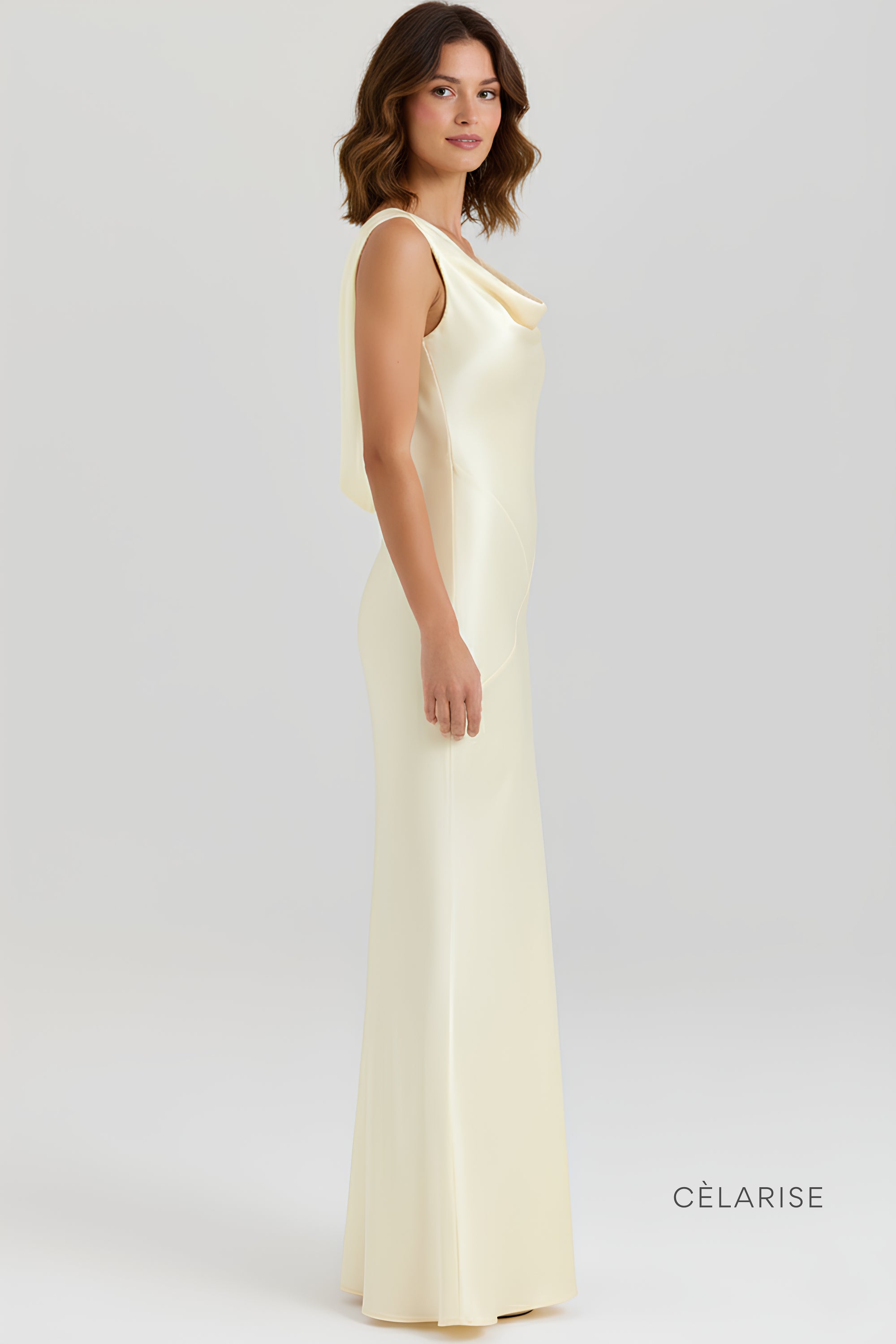 Celarise Miller Sirt Dekolteli Uzun Elbise | Krem-PP | Krem-P | Krem-M | Krem-G