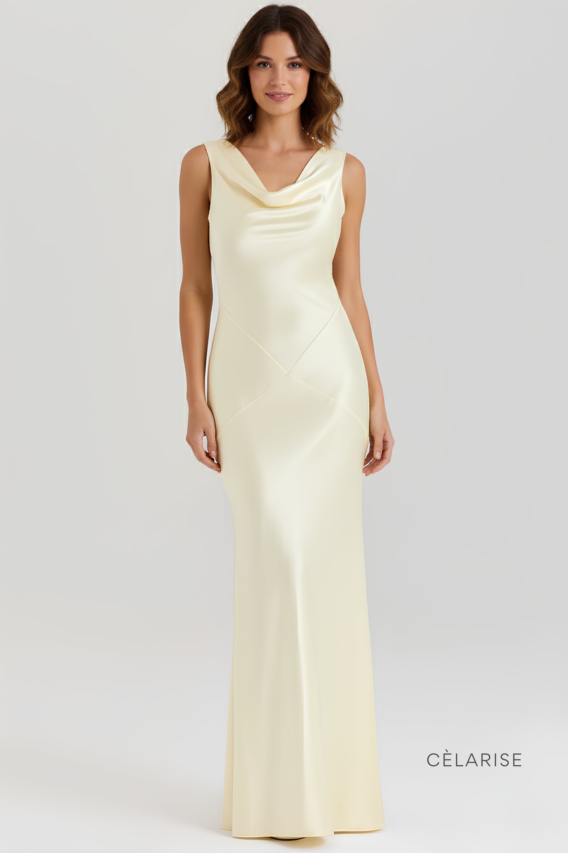 Celarise Miller Sirt Dekolteli Uzun Elbise | Krem-PP | Krem-P | Krem-M | Krem-G