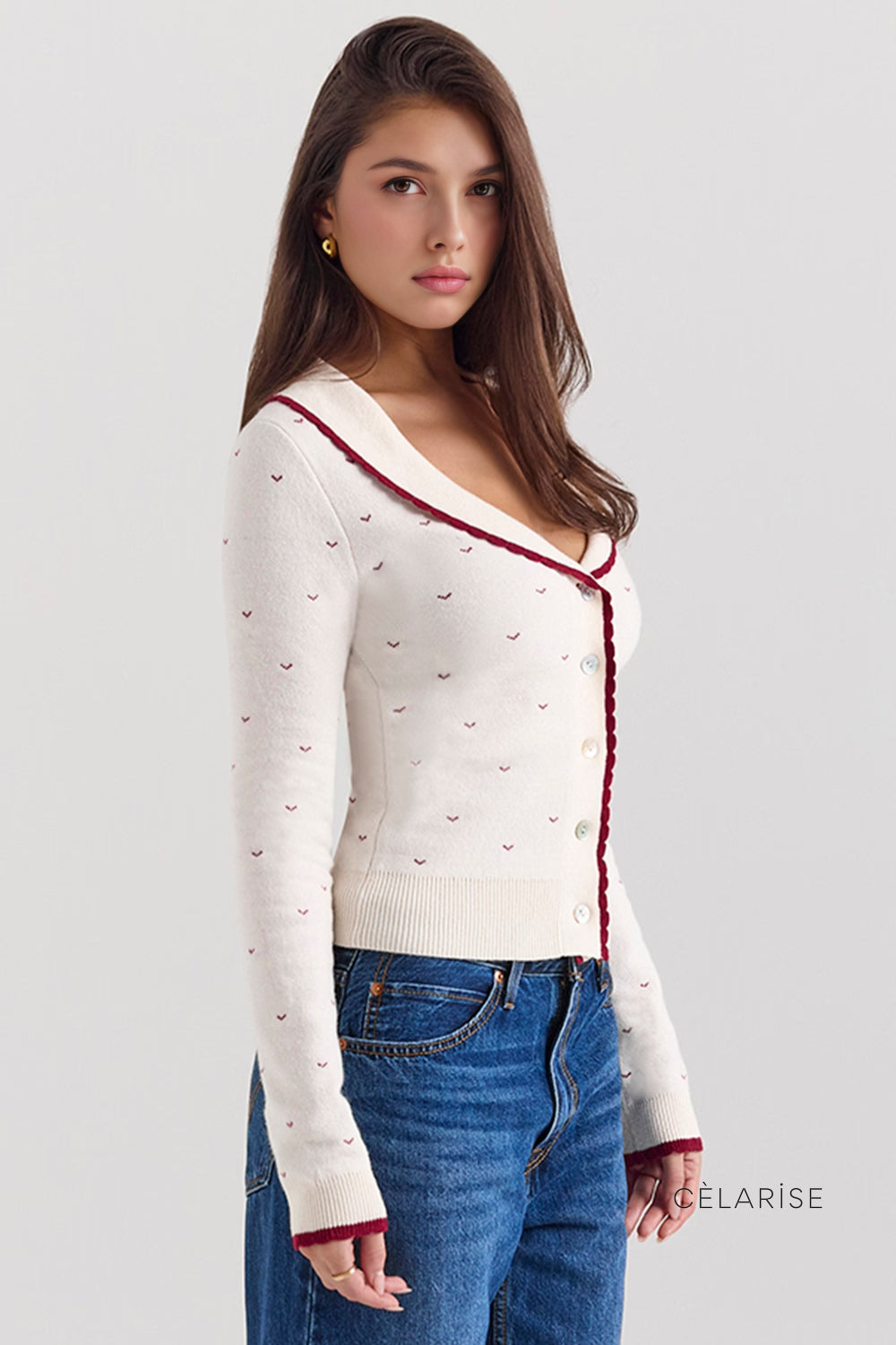 Celarise Mina Zarif Dokulu Triko Hirka | Krem-PP | Krem-P | Krem-M | Krem-G