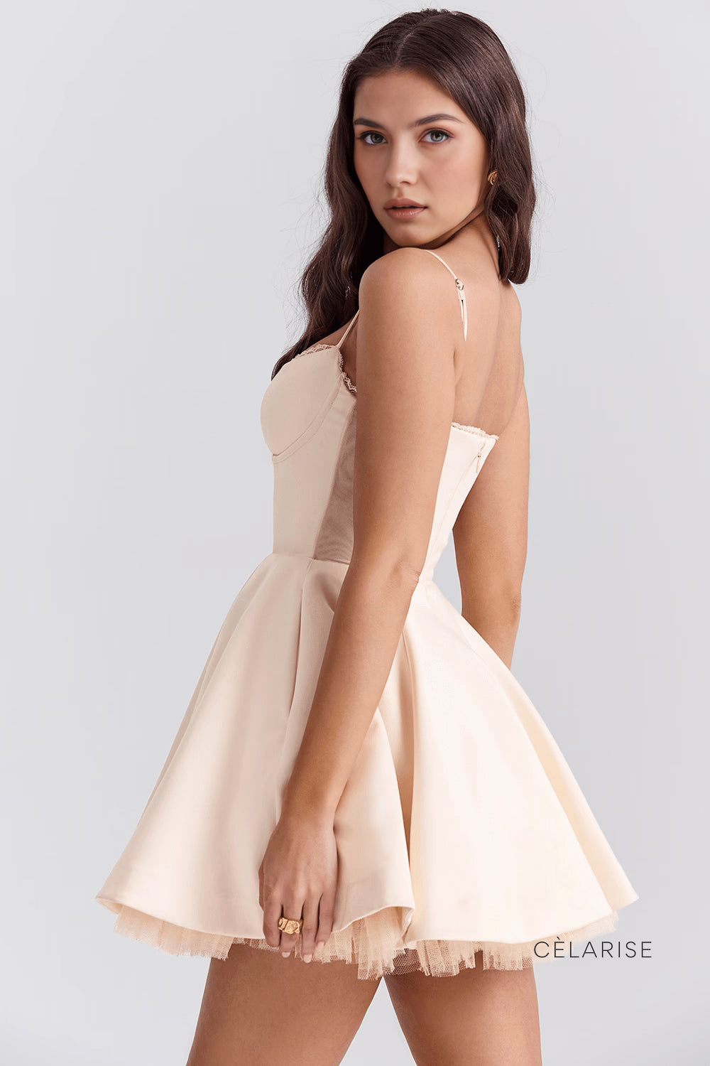 Celarise Roseanna Straplez Katmanli Mini Elbise | Bebek mavisi-PP | Bebek mavisi-P | Bebek mavisi-M | Bebek mavisi-G