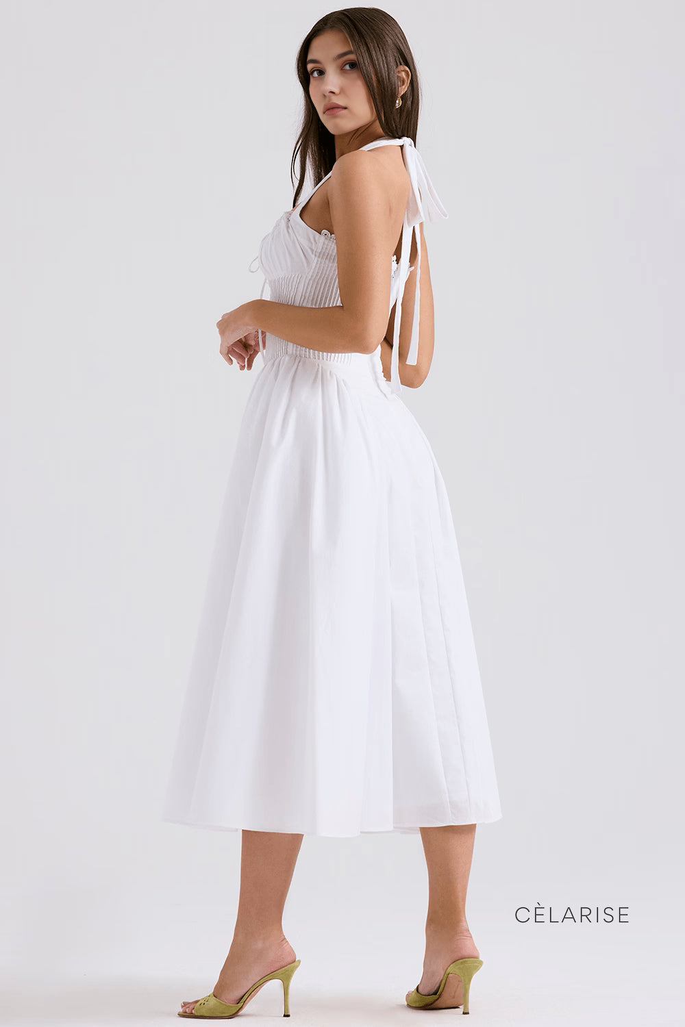 Celarise Suzanna Baglamali Dantel Mini Elbise | Beyaz-PP | Beyaz-P | Beyaz-M | Beyaz-G