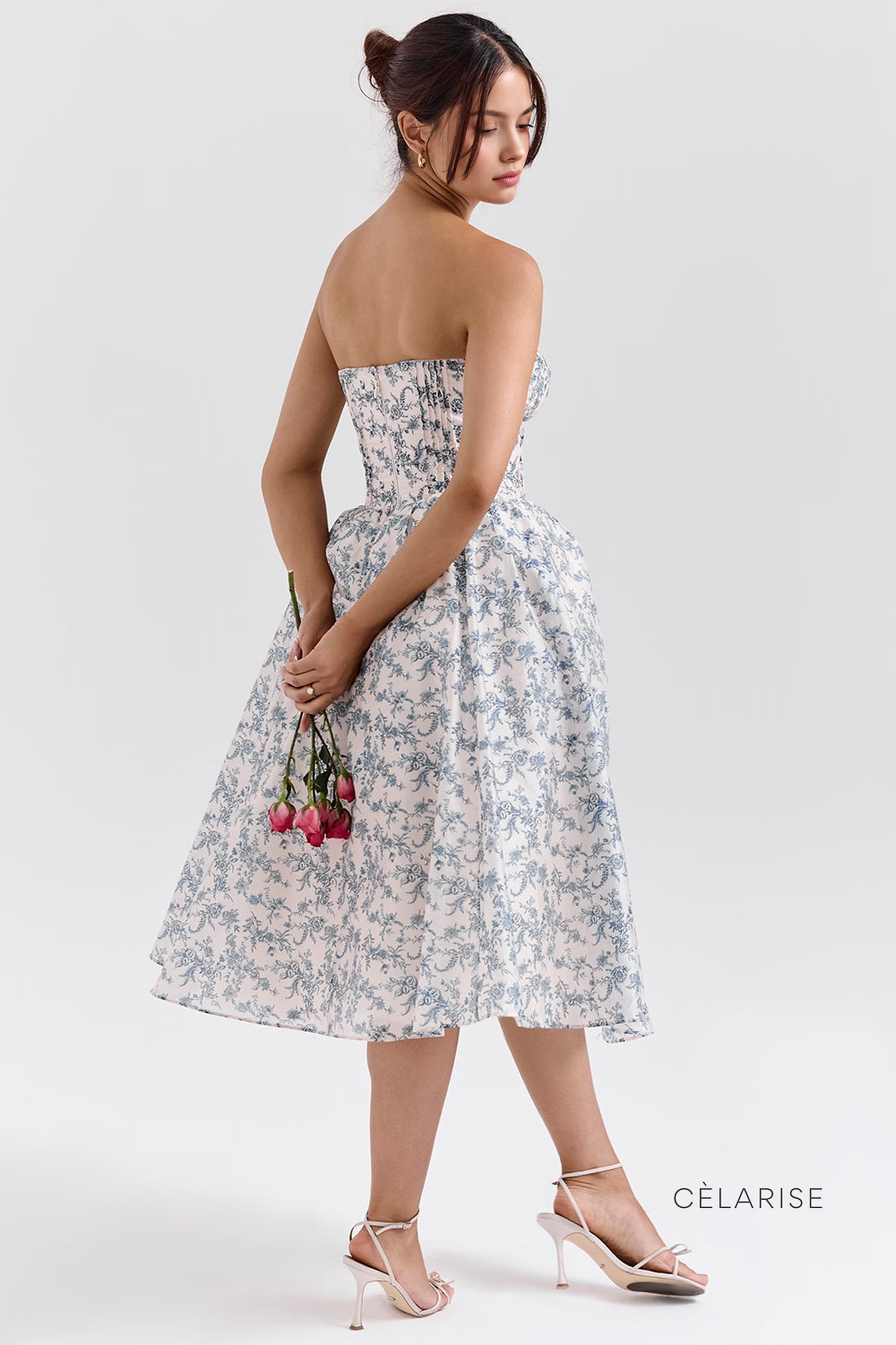 Celarise Tova Cicekli Korseli Mini Elbise | Cicekli mavi-PP | Cicekli mavi-P | Cicekli mavi-M | Cicekli mavi-G