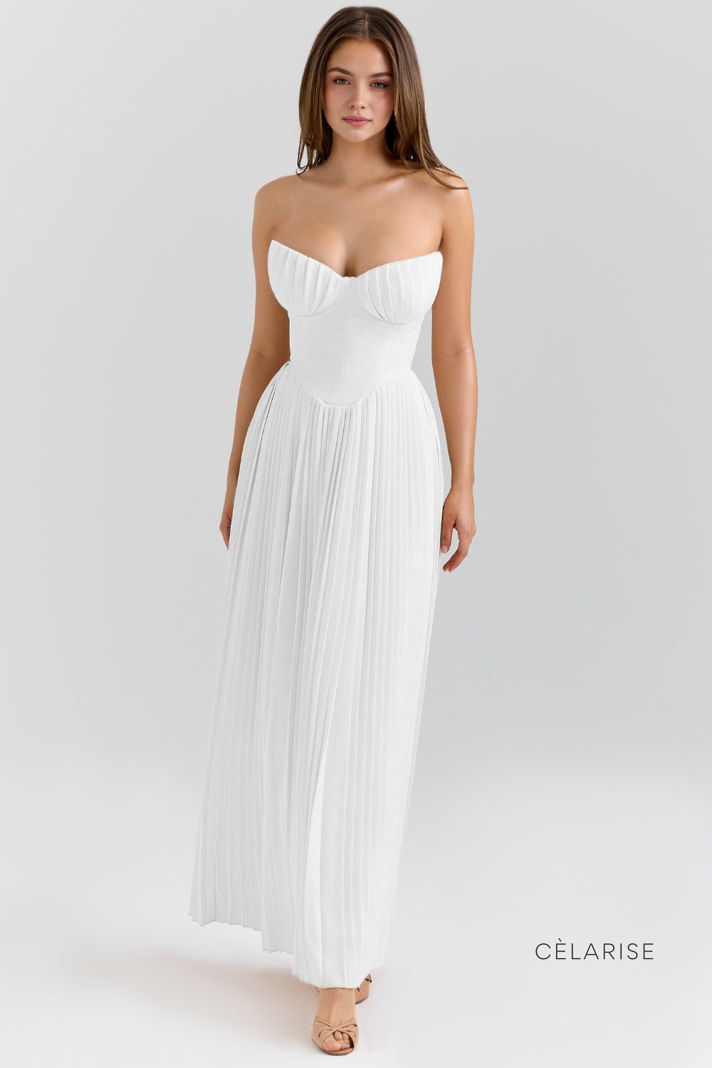 Celarise Zylah Askili Bustiyer Mini Elbise | Branco-PP | Branco-P | Branco-M | Branco-G